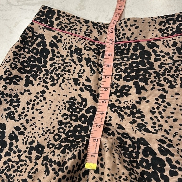 J. Crew Leopard Print Trouser Lined Linen Blend Shorts Size 6 - Picture 12 of 16